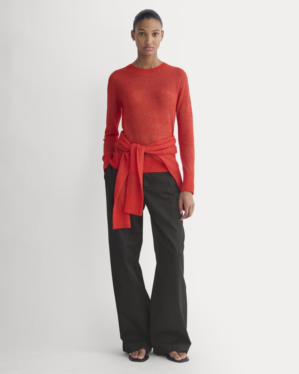 The Air Alpaca? Relaxed Crew Top | Fiery Red