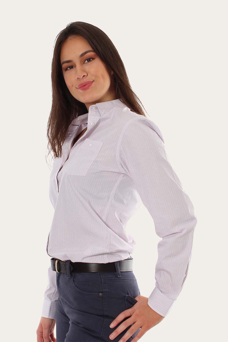 Territory Womens Pin Check Dress Shirt