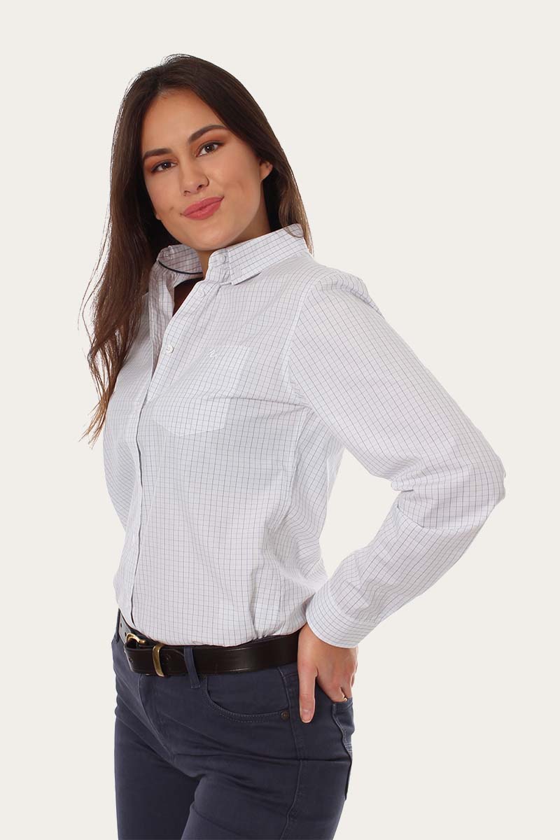 Territory Womens Business Check Dress Shirt