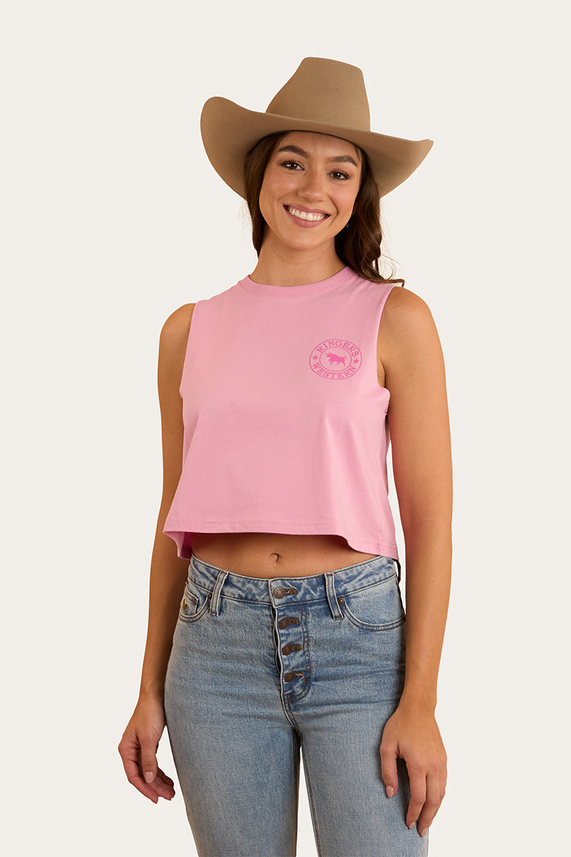 Signature Bull Womens Crop Muscle Tank