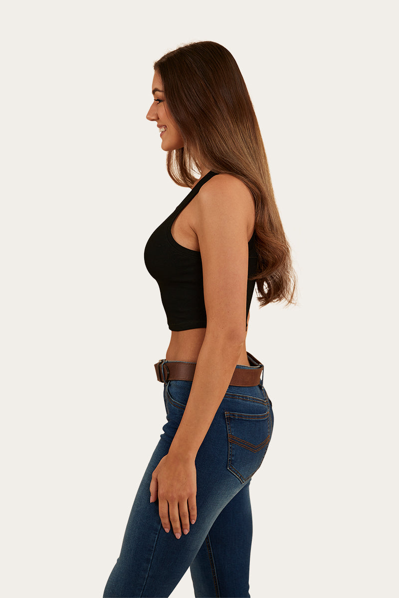 Paige Womens Cropped 2X2 Rib Tank