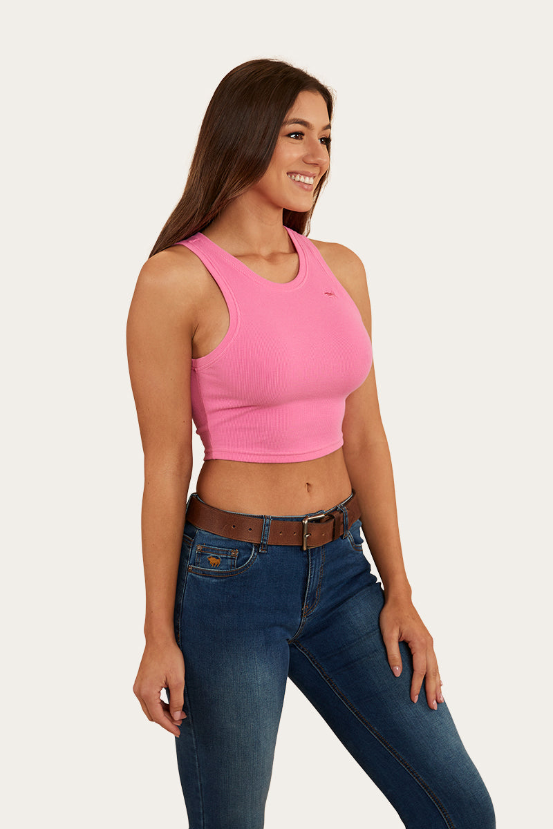 Paige Womens Cropped 2X2 Rib Tank