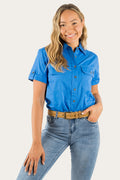 Jules Womens Full Button Short Sleeve Work Shirt