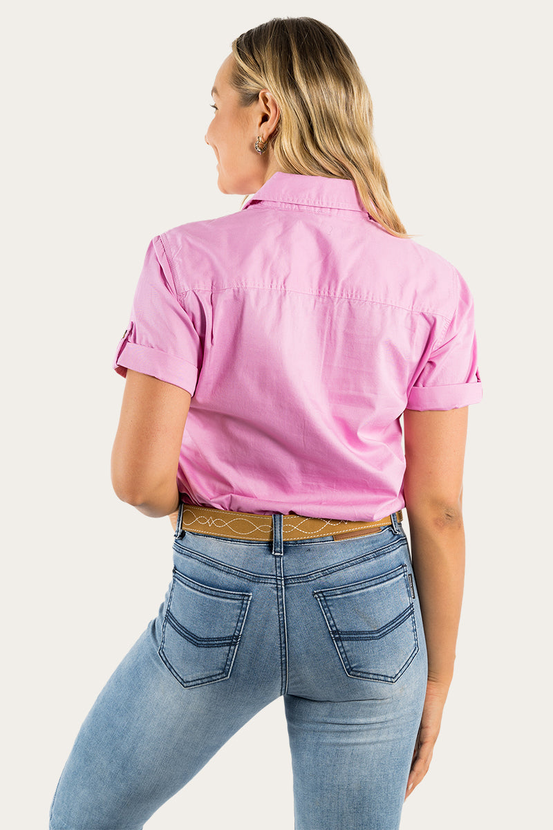 Jules Womens Full Button Short Sleeve Work Shirt