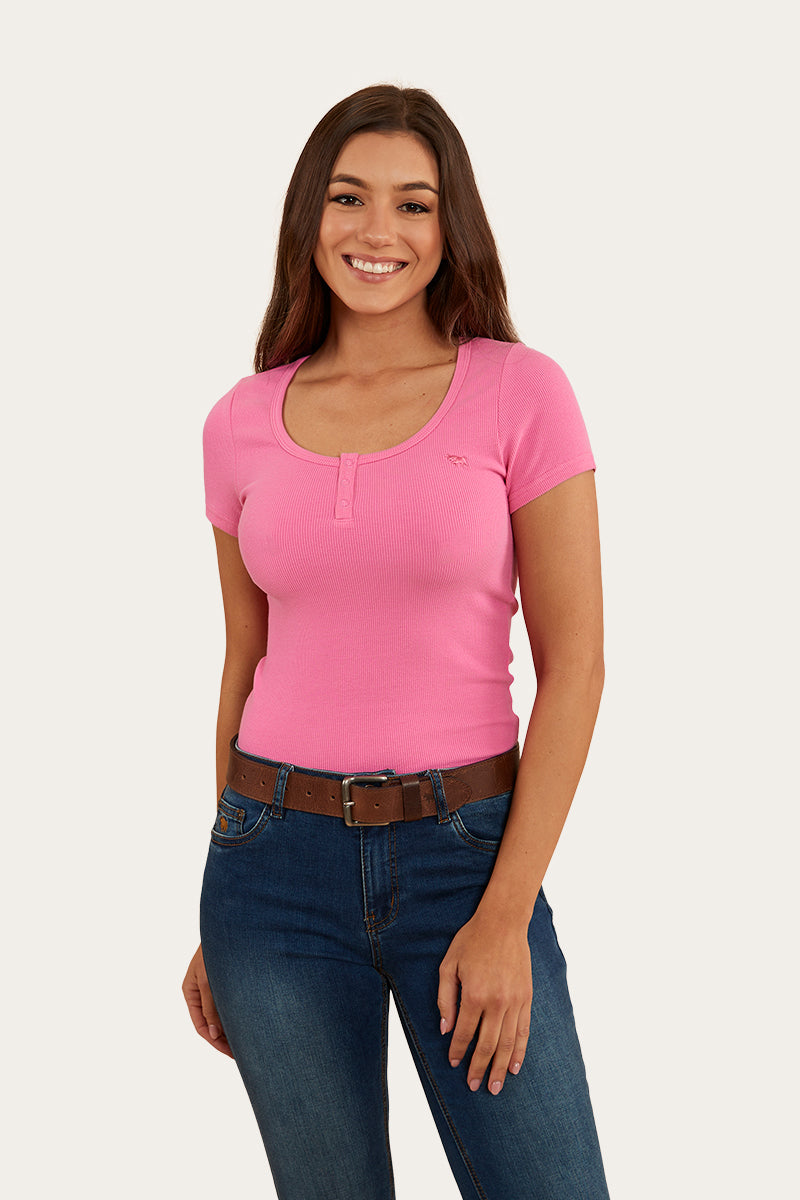 Arabella Womens Scoop Neck Baby Tee