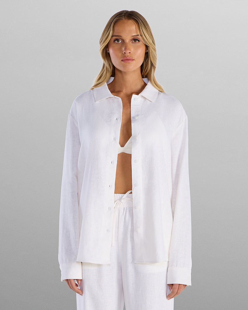 Women's Back to Basics Linen Button Down