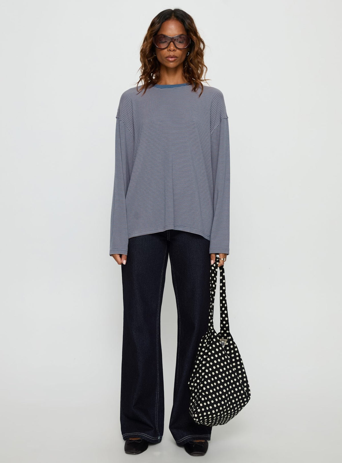 Marlah Long Sleeve Top Blue Stripe