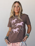 The Nest Long Live Cowgirls Graphic Tee - Espresso