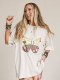Winged Bloom Top - Beige