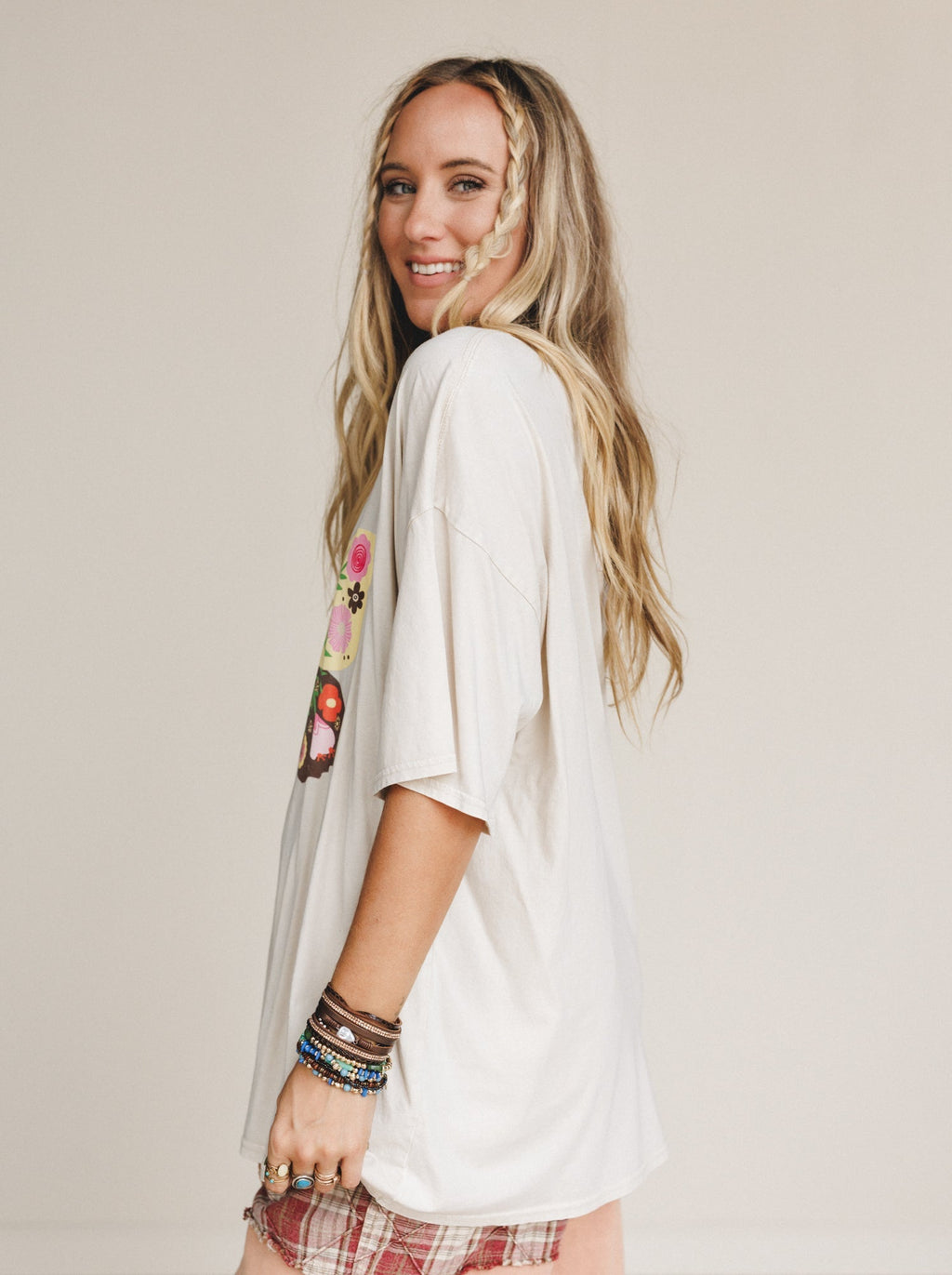 Winged Bloom Top - Beige