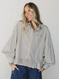 She's A Natural Ruffle Hem Blouse - Ivory