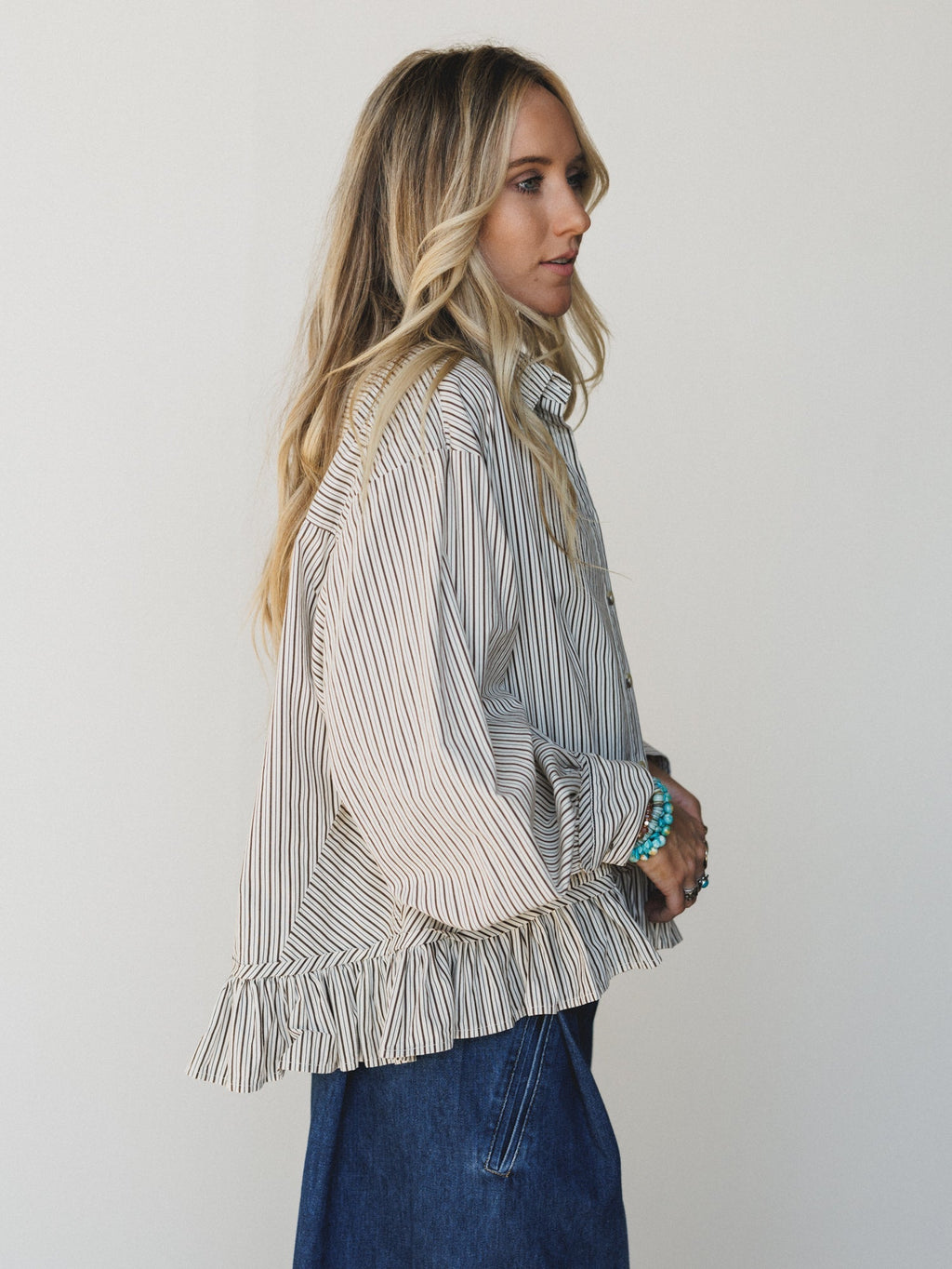 She's A Natural Ruffle Hem Blouse - Ivory