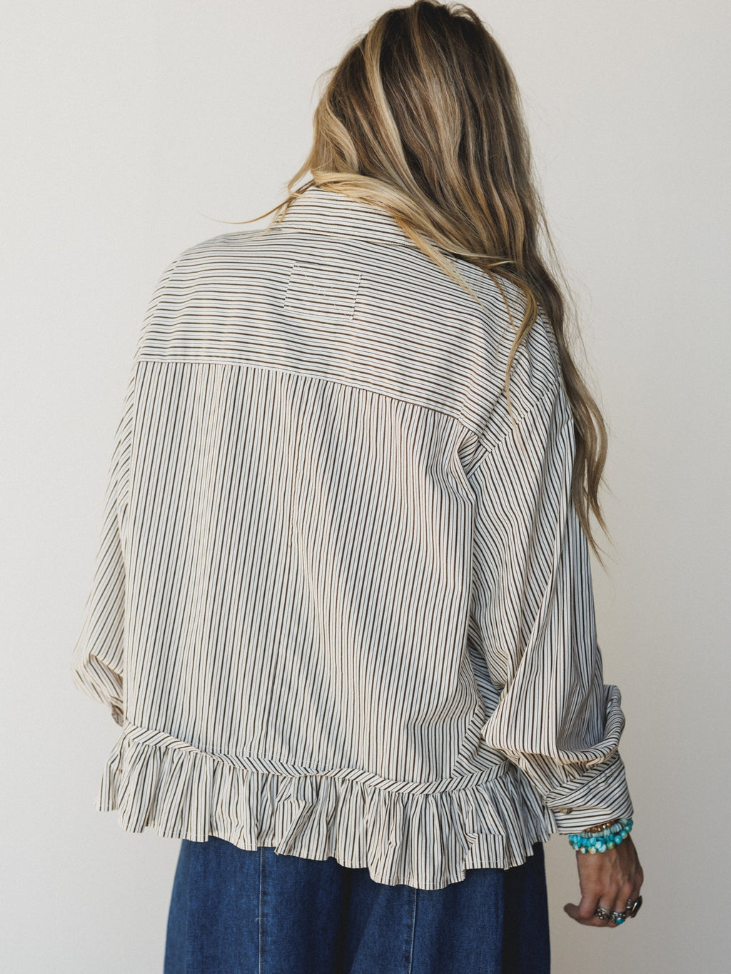 She's A Natural Ruffle Hem Blouse - Ivory
