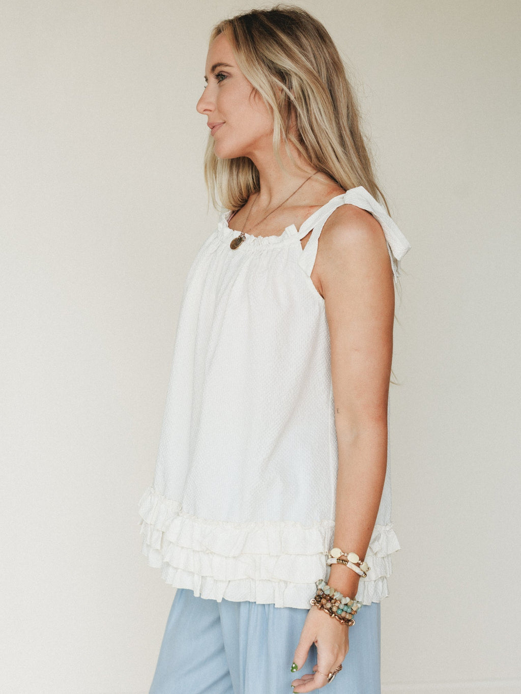 Sunrise Ruffle Tunic - Ivory