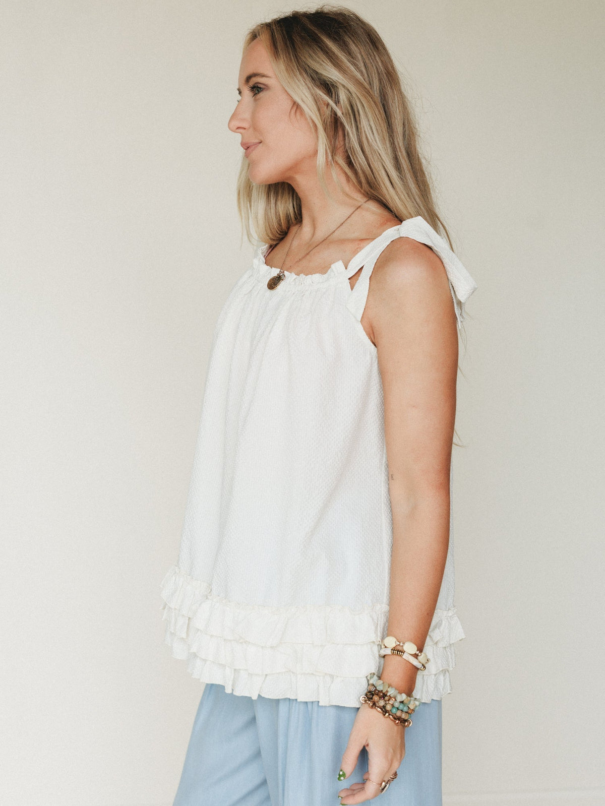 Sunrise Ruffle Tunic - Ivory