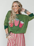 Strawberry Fields Pullover - Juniper Green