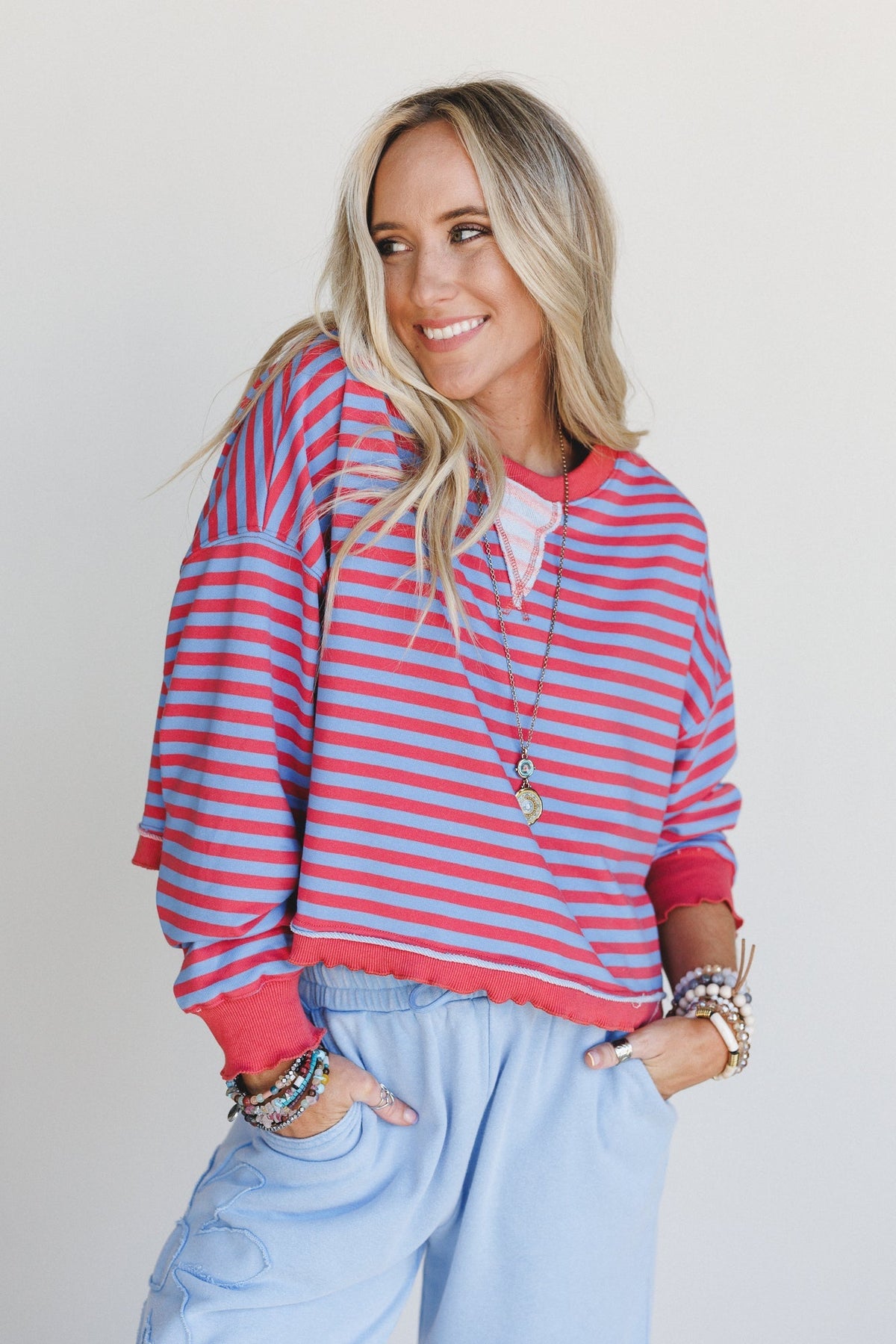 Freestyle Striped Top - Blue Multi
