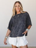 The Nest Quiet Muse Textured Top - Charcoal