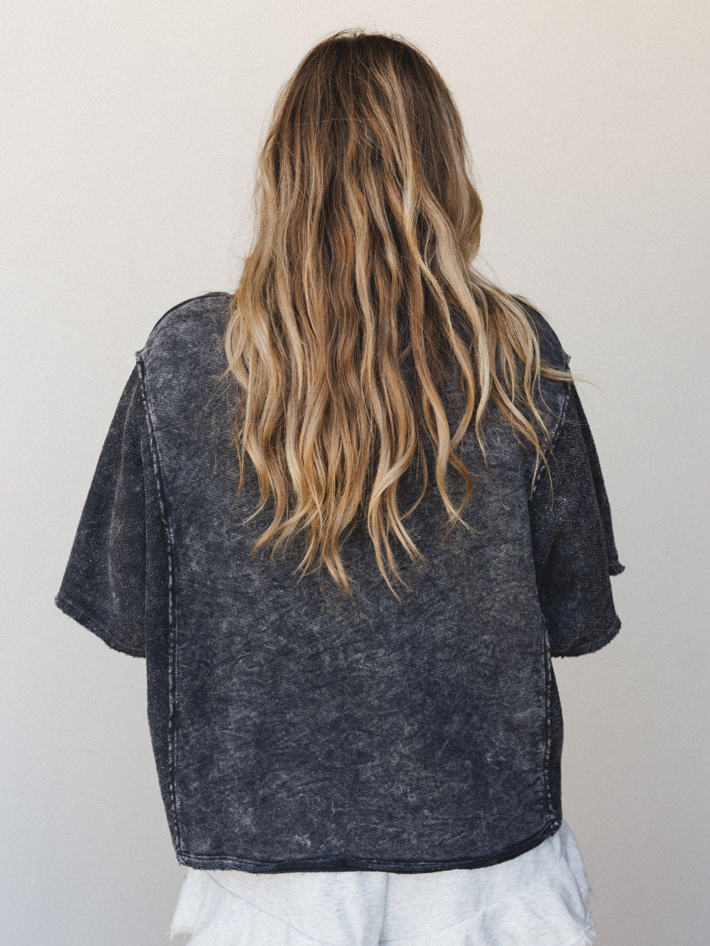 The Nest Quiet Muse Textured Top - Charcoal