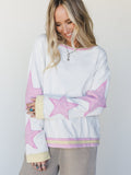 Sky of Stars Long Sleeve Top - Ecru Pink
