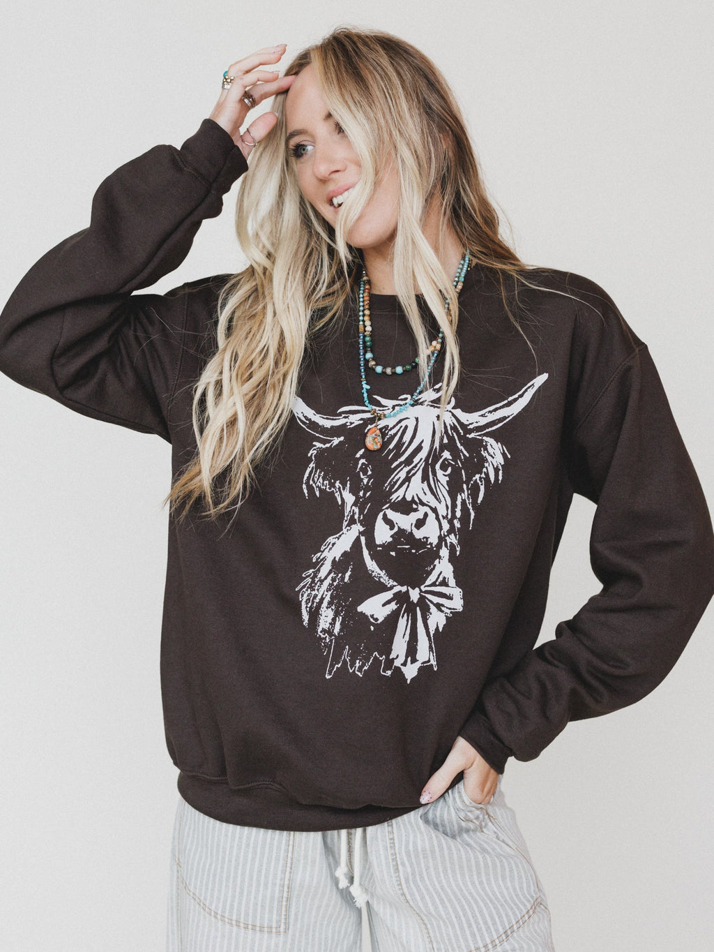 The Nest Highland Love Sweatshirt - Dark Chocolate