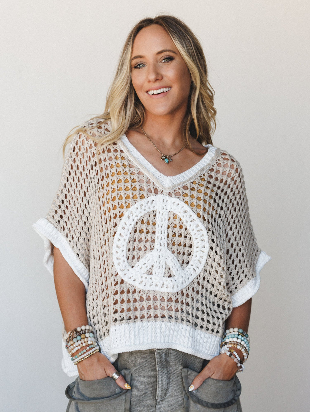 Peace Oasis Top - Beige Cream