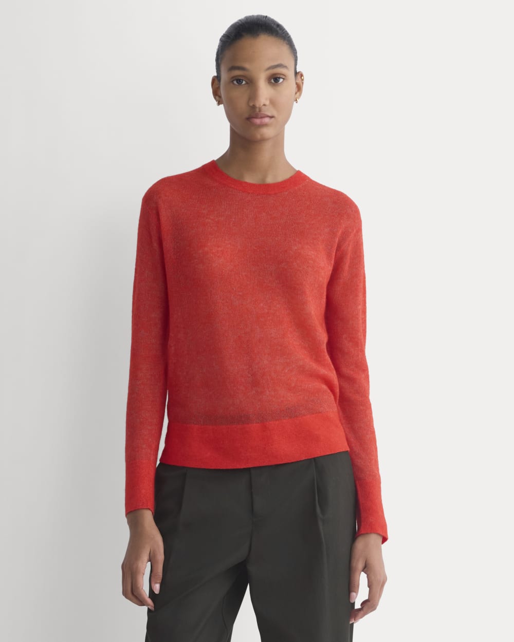 The Air Alpaca? Relaxed Crew Top | Fiery Red