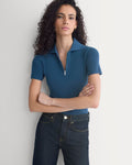 Knit Quarter-Zip Polo | Estate Blue