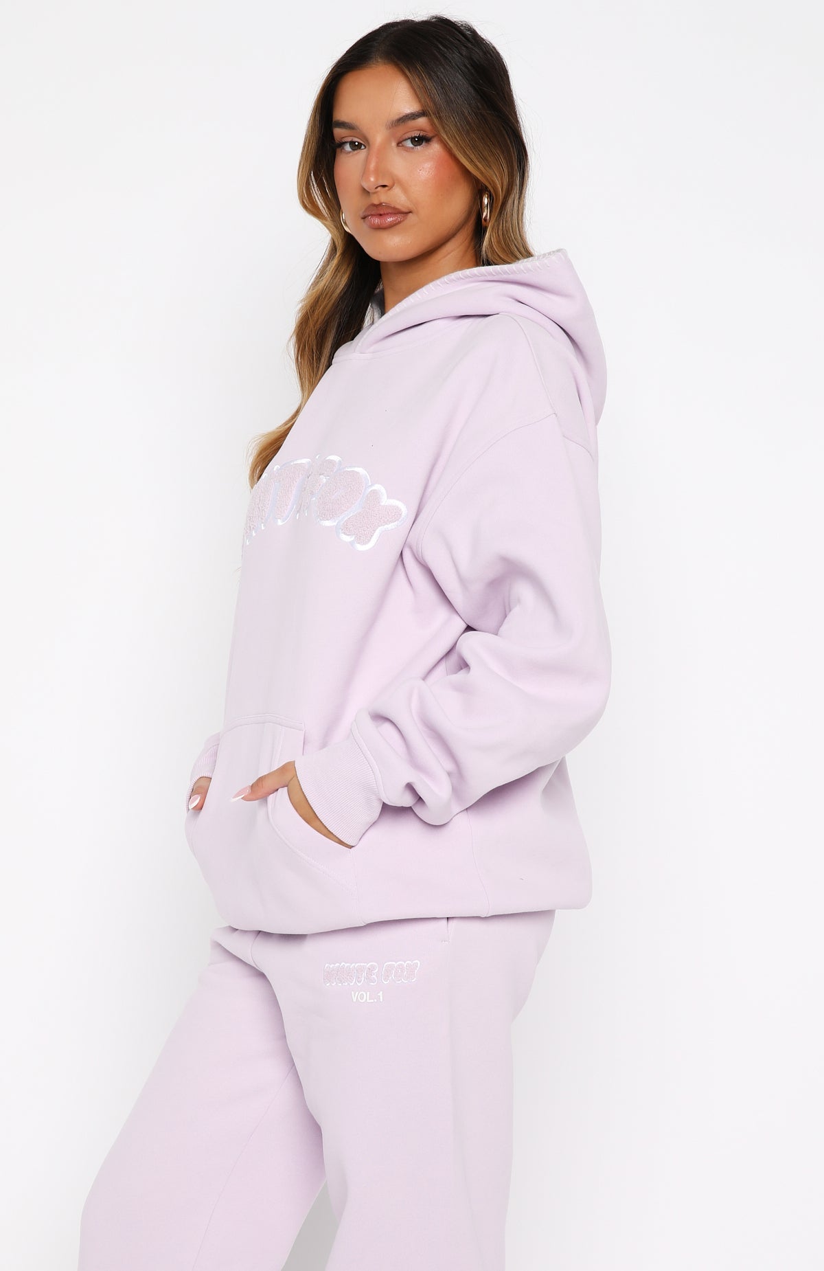 Vol. 1 Front Graphic Oversized Hoodie Lilac